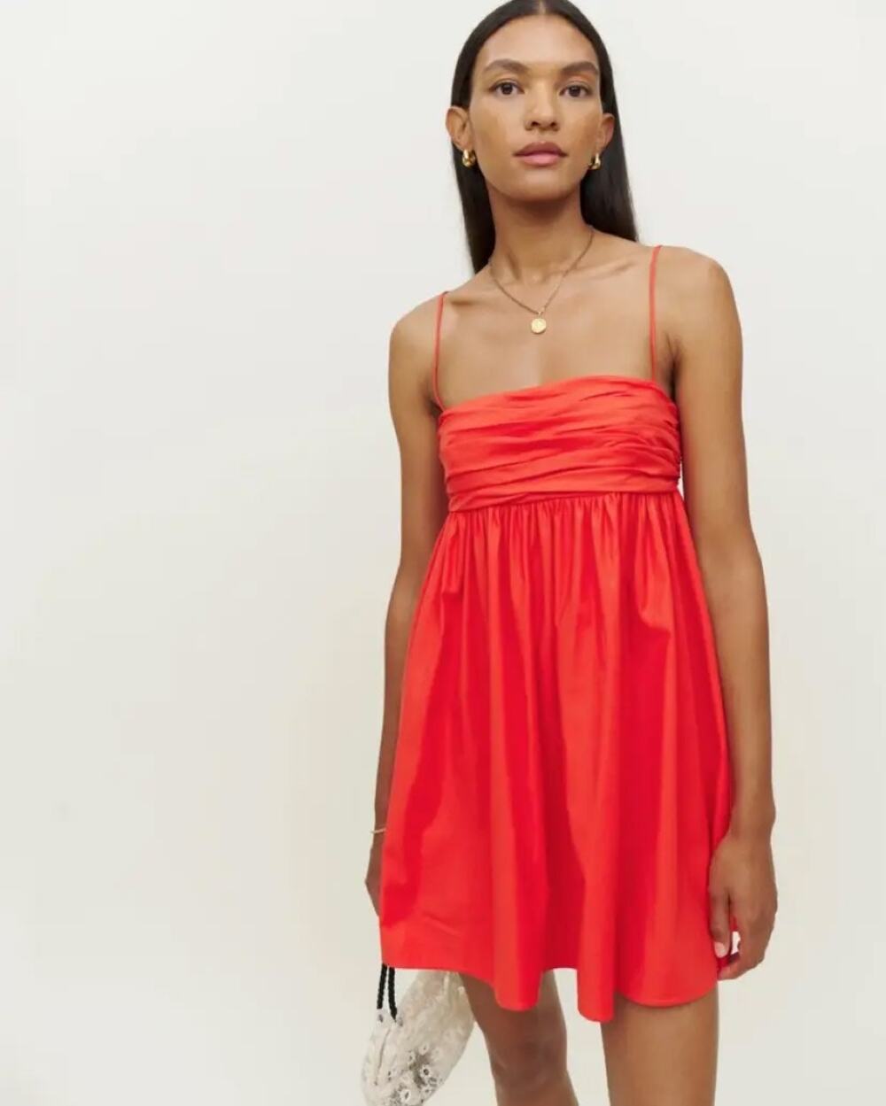 Reformation Catarina Babydoll Mini Dress Orange US 6